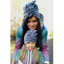 Turban Velvet modré odtiene Dusty Blue