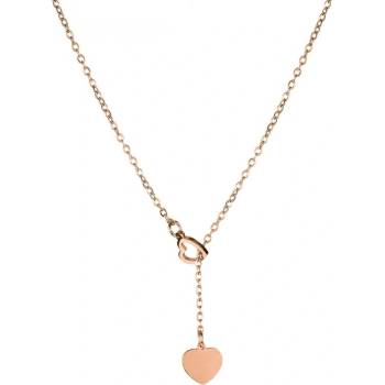 Bellita Дълго дамско розовозлатисто колие с две сърца Bellita (BLT-NX-0051-RG)