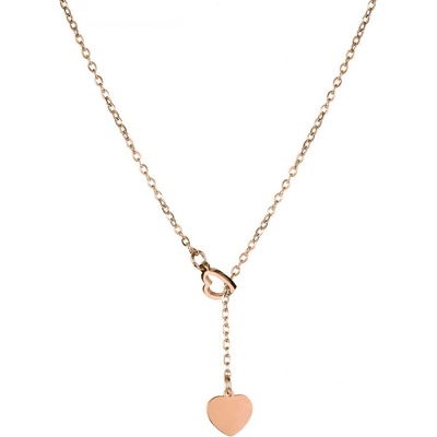 Bellita Дълго дамско розовозлатисто колие с две сърца Bellita (BLT-NX-0051-RG)