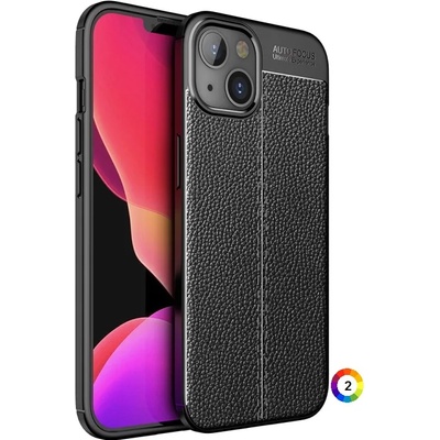 Apple iPhone 14 Удароустойчив Litchi Skin Калъф и Протектор