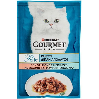 Gourmet lahodné kúsky lososa a tresky v bohatej omáčke 85 g