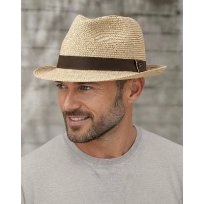 Letní klobouk Trilby crushable natural s hnědou stuhou original Göttmann 22-624/30