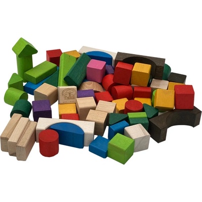 T-Wood Dřevěné kostky MIX 66 ks