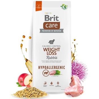 Brit Care Dog Hypoallergenic Mono Protein Weight Loss-Супер премиум, хипоалергенна храна за идеално тегло на кучета. Монопротеин, със заешко месо и бял трън 12 кг