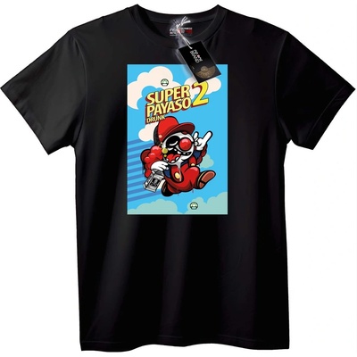 NOONEBRAND Тениска Super Payaso 2 пиян - XL, Black