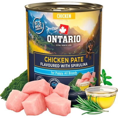 Ontario Puppy kuracie pate s príchuťou spiruliny 800 g