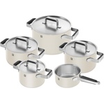 ZWILLING Pure Комплект тенджери с касерола и 4 капака, кремав, 9 ел (1028806)