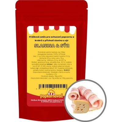 Popkornovač.cz Popcorn příchuť Slanina Sýr 50 g