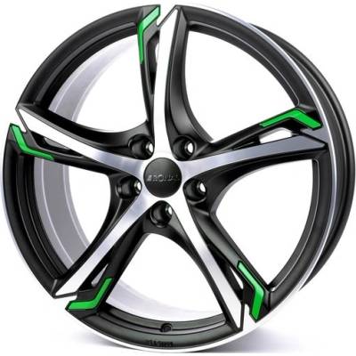 Ronal R62 7,5x17 5x112 ET38 black polished green