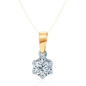 SAVICKI Висулка Savicki: двуцветно злато, лабораторни диаманти