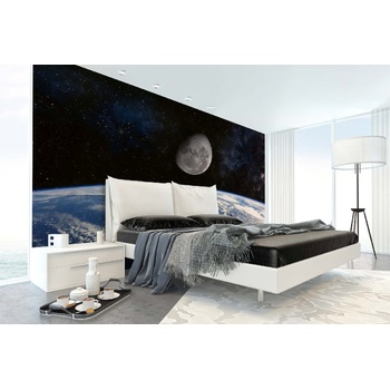 DIMEX ART s. r. o Самозалепваща се флизелинова фототапета земя и луна 375 x 250 см