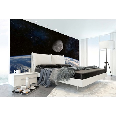 DIMEX ART Самозалепваща се флизелинова фототапета земя и луна 375 x 250 см