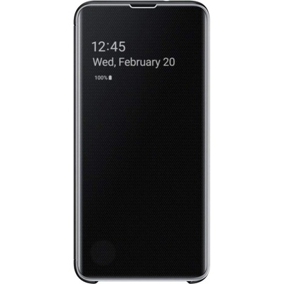 Samsung Clear View Cover EF-ZG970CB - оригинален кейс, през който виждате информация от дисплея за Samsung Galaxy S10E (черен)
