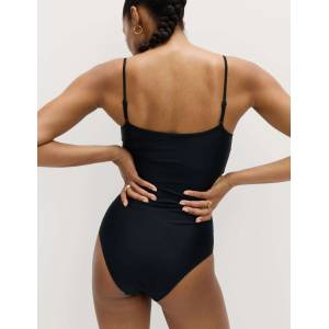 Marks & Spencer Копринени бански костюм с овален деколте Marks & Spencer черни Marks & Spencer | Cheren | ЖЕНИ | 20 REG