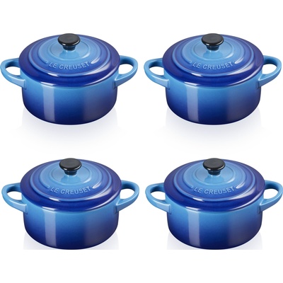 Le Creuset Съдове за печене и сервиране Mini Cocotte 250 мл наситено небесносини 4 бр (79212102200100)