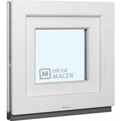 KÖMMERLING Plastové okno - 70 AD, 500x500 mm, S, bílá ornamentální (kůra čirá)