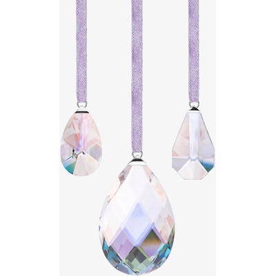 Preciosa Skleněná ozdoba Třpytivý ornament kapka z českého křišťálu Preciosa sada 3 ks