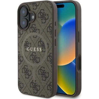 GUESS Калъф Guess 4G Ring Classic Logo MagSafe iPhone 16 - кафяв (3666339327248)