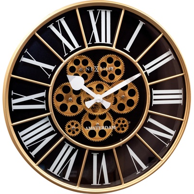 NeXtime Стенен часовник William черно-златист (3283ZW)