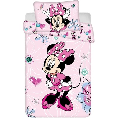 Jerry Fabrics obliečky Minnie Flowers 02 baby 100 x 135 , 40 x 60 cm