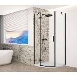 SAPHO Trinity - Четвърткръгла душ кабина 90x90 см, лява, прозрачно стъкло/черна GT6590CL-B (GT6590CL-B)