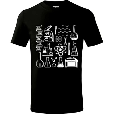 Laboratórium ikony tričko detské čierna