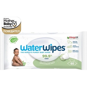 WaterWipes 1 пакет Бебешки кърпички Water Wipes Soapberry x 60 бр