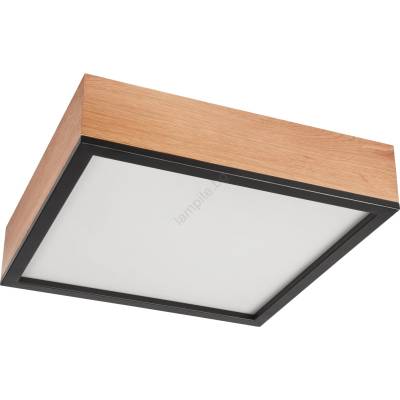 LAMKUR Плафон OAK SQUARE 4xE27/15W/230V 39x39 см дъб/черен (LA48826)
