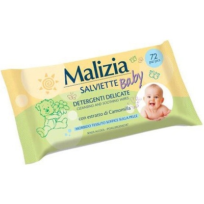 Malizia Baby vlhčené obrúsky s kamilkou 72 ks