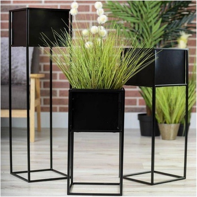 DekorStyle Květinový stojan Willa 70 cm černý – Sleviste.cz