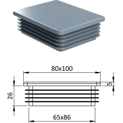 Krytka plastová 80 x 100 mm