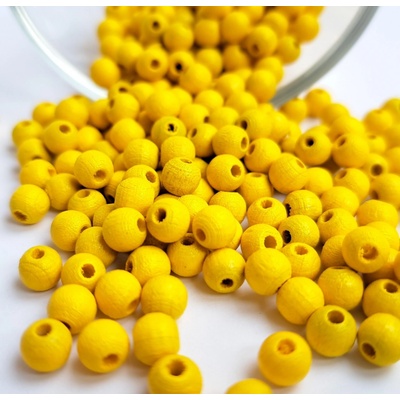 Detoa dřevěné korálky žluté 6 mm 10 ks – Zbozi.Blesk.cz