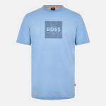 Boss Тениска Boss Mens BOSS ORANGE Short Sleeve T-Shirt with Contemporary Stitched Logo - Blue 451