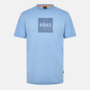 Boss Тениска Boss Mens BOSS ORANGE Short Sleeve T-Shirt with Contemporary Stitched Logo - Blue 451