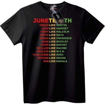NOONEBRAND Тениска Herои на Juneteenth - 4XL, Black