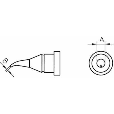 Weller LT-1X spájkovací hrot okrúhla forma, zahnutá Veľkosť hrotov 0.4 mm Obsah 1 ks