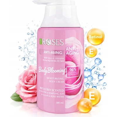 Agiva BLOOM Anti Age tělový balzam s retinolem a růžovou vodou 300 ml