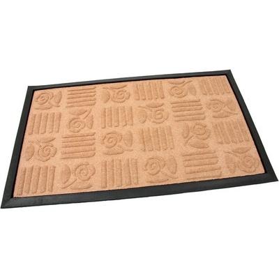 FLOMA Flower Strips Béžová textilná gumová čistiace vstupná rohož 45 cm x 75 cm x 0,8 cm