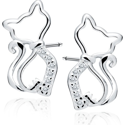 Lunica Stříbrné náušnice KOČKA 0768