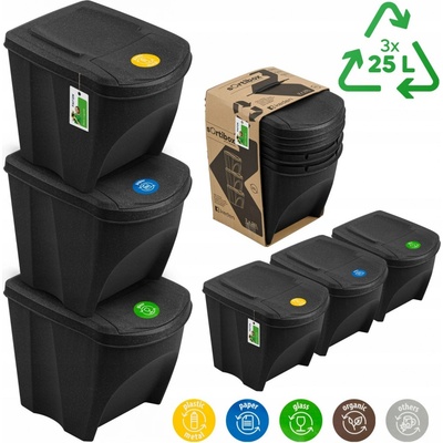 Prosperplast Odpadkový koš plastový 75 l šedý
