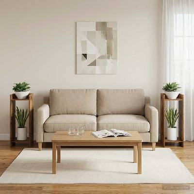 vidaXL Стойка за растения 2 бр. Старо дърво 30 x 30 x 80 cm (899591)