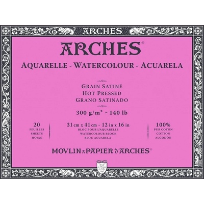 Arches Watercolour Hot Pressed Block Natural White Skicár 20 41 x 31 cm 300 g