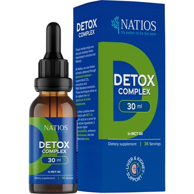 Natios Detox Complex, Bylinné kvapky v MCT oleji 30 ml