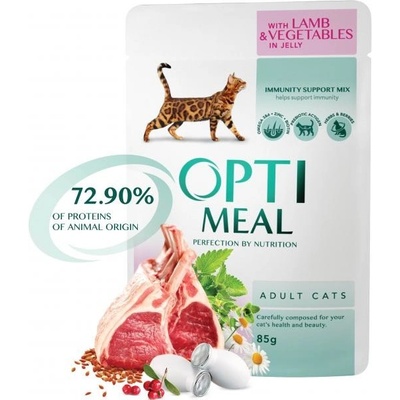 Optimeal For adult cats with lamb and veggies in jelly 85 g