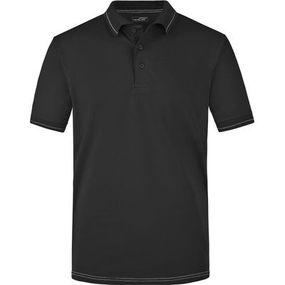James & Nicholson polokošile JN 569 žerzejová elastická krátký rukáv pánská bílá/černá