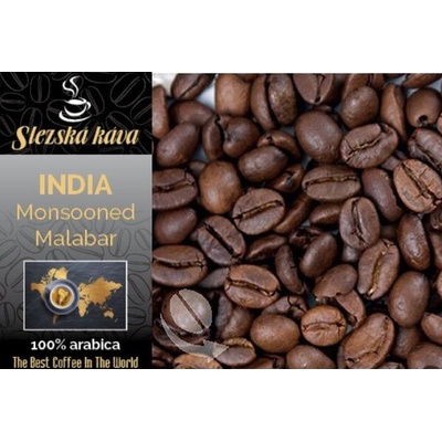 Slezská káva a čaj India Monsooned Malabar AA hrubě mletá překapávaná french press 250 g