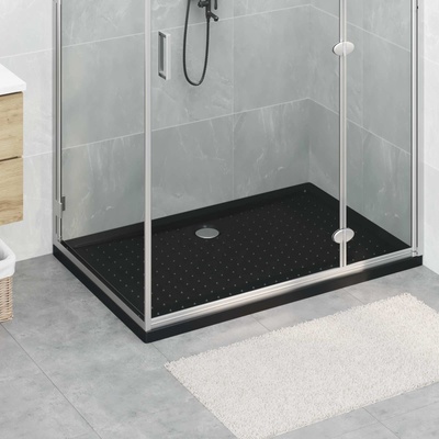 vidaXL Основен трей за душ с точки Черен 120 x 80 x 4 см ABS (42033516)