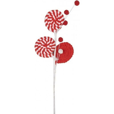 Clayre & Eef Bílo-červený vánoční zápich lízátka Lollipop - 12*1*42 cm - Clayre & Eef