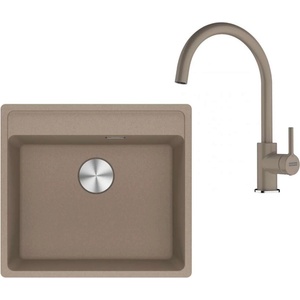 Franke - Кухненски комплект G274KA, мивка Fragranite MRG 610-52 RTL и смесител FC 6018.424, кашмир 114.0700. 786 (114.0700.786) Мивка за вграждане