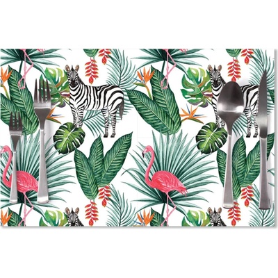 Sablio Prestieranie Zebra a Plameniak 40x30cm